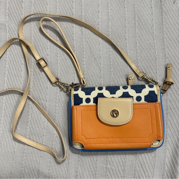 Spartina 449 crossbody, May River multicolor, shoulder and wristlet straps - Picture 1 of 14